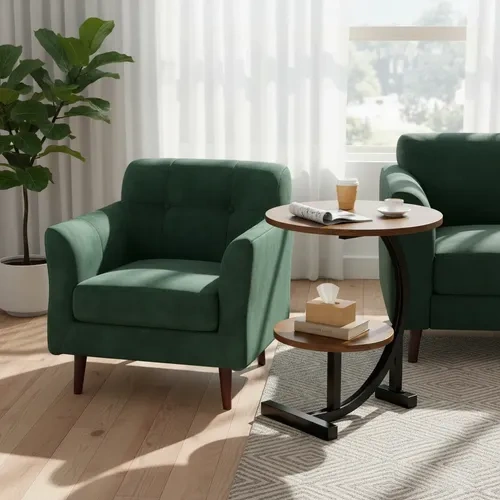 Mesa doble redonda para living moderna minimalista Ct5706 - Imagen 7
