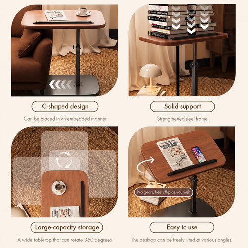 Mesa lateral giratoria ajustable madera 5702 - Imagen 10