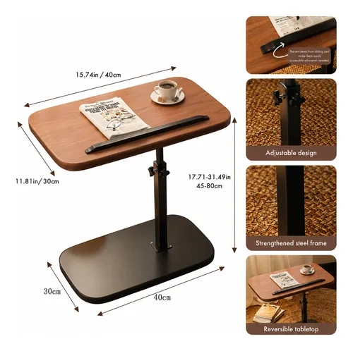 Mesa lateral giratoria ajustable madera 5702 - Imagen 5