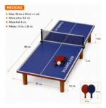 Mini Mesa De Ping Pong Portátil Con Accesorios 24009-d Azul - Imagen 6