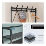 Organizador de ropa perchero zapatero con 4 niveles S-2577 - Imagen 7