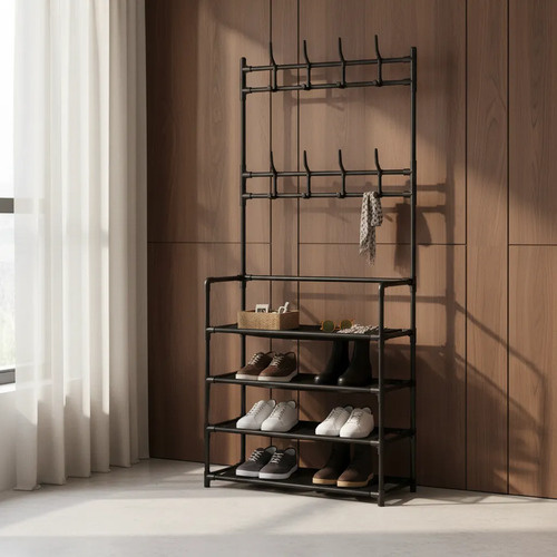 Organizador de ropa perchero zapatero con 4 niveles S-2577 - Imagen 4