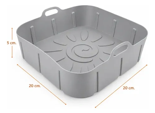 Pack X12 Moldes Silicona Para Freidora 22x22 Cuadrada 25533 - Imagen 3