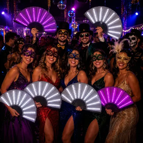 Pack X50 abanicos luminosos luz LED para fiestas Yj0863 - Imagen 3