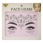 Pack X50 stickers faciales gemas autoadhesivas de colores - Imagen 2