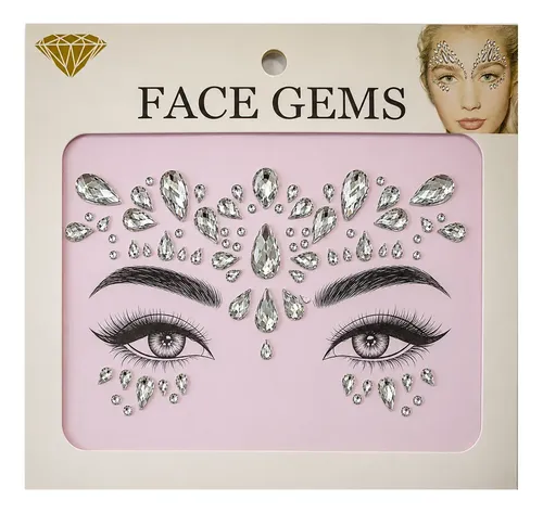 Pack X50 Stickers Faciales Gemas Autoadhesivas De Colores - Imagen 2
