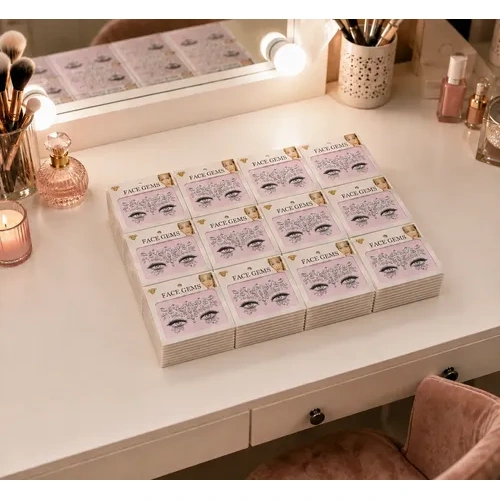 Pack X50 stickers faciales gemas autoadhesivas de colores