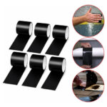 Pack X6 Cinta Adhesiva Parche Impermeable Para Filtraciones Negro Lisa