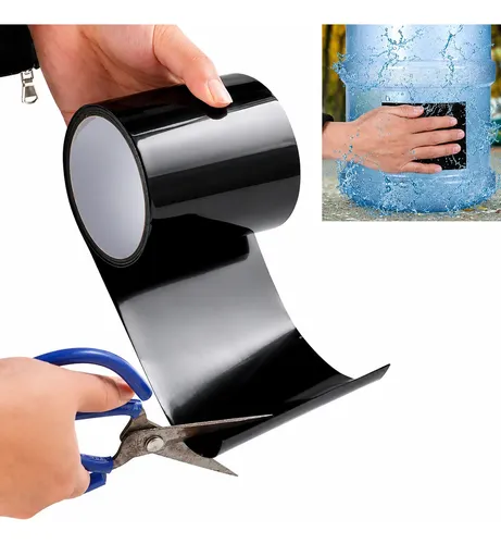 Pack X6 Cinta Adhesiva Parche Impermeable Para Filtraciones Negro Lisa - Imagen 4