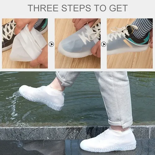 Pack X6 Cubre Zapatos De Silicona Calzado Para Lluvia 2j4c Al Azar L - S - M - Imagen 3