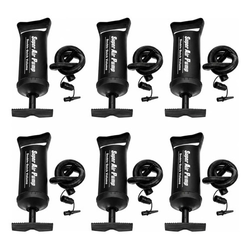 Pack X6 Inflador Manual Para Colchones Pelotas Con Picos