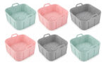 Pack X6 Molde Silicona Para Freidora 22x22 Cm Cuadrada 25533