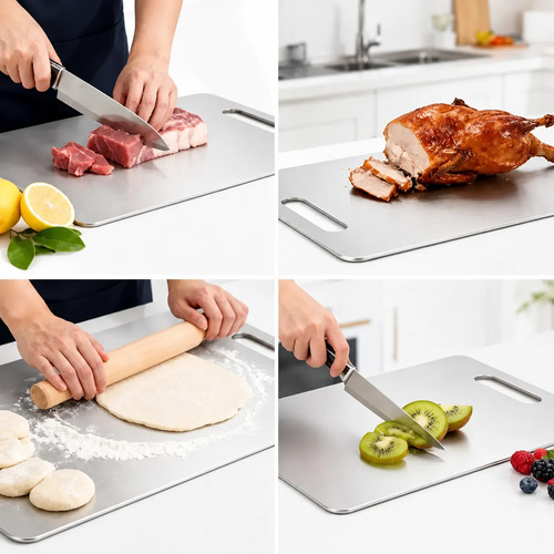 Pack X6 Tablas De Corte Cocina Acero Inox 34x23 Cm Um94 - Imagen 5