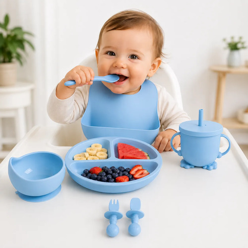 Set alimentación bebe antideslizante plato de silicona Beb1 - Imagen 58