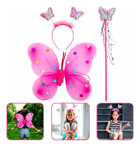 Set Alitas De Mariposa + Vincha Con Alas Mariposas + Varita - Imagen 23