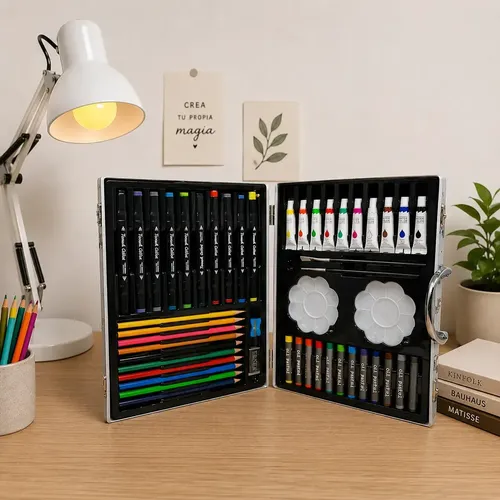 Set De Arte Kit Infantil En Maletín Pinturas 50 Piezas - Imagen 2