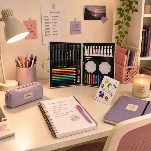 Set De Arte Kit Infantil En Maletín Pinturas 50 Piezas - Imagen 4