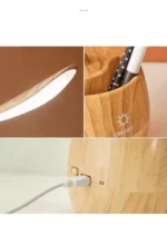 Velador Led Simil Madera Recargable Touch Escritorio 8652 - Imagen 4