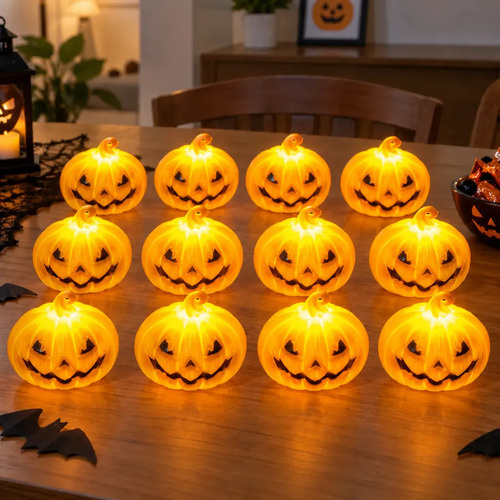 12 velas calabazas mini lámparas Halloween Yj0135