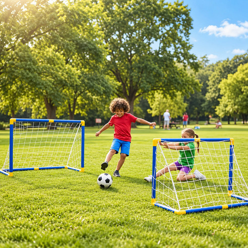 2 arcos de fútbol con red Inflador y pelota infantil 26563 - Imagen 4