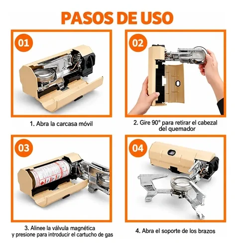 Anafe calentador portátil plegable a gas para camping Ds-512 - Imagen 8