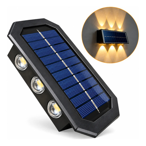 Lámpara aplique solar bidireccional 6 LED de exterior 25318