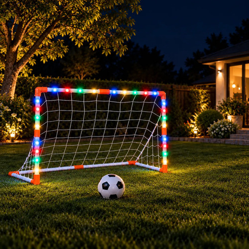 Arco de fútbol con luces pelota e inflador infantil 26545 - Imagen 5