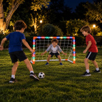 Arco de fútbol con luces pelota e inflador infantil 26545