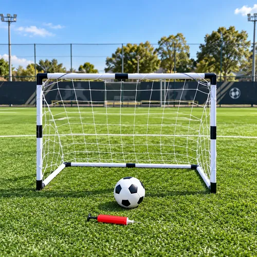 Arco De Futbol + Aro De Basquet Infantil Niños Hogar 26562 Azul Y Naranja - Imagen 4