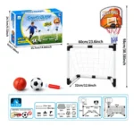 Arco De Futbol + Aro De Basquet Infantil Niños Hogar 26562 Azul Y Naranja - Imagen 5