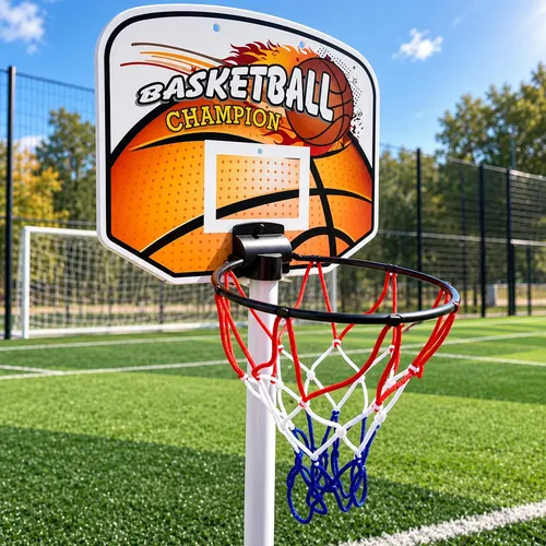 Arco De Futbol + Aro De Basquet Infantil Niños Hogar 26562 Azul Y Naranja - Imagen 3