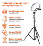 Aro led de 26 cm con Trípode de 2 metros - Imagen 7