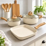 Batería ollas antiadherentes 5 piezas cocina Ekto499w - Imagen 5