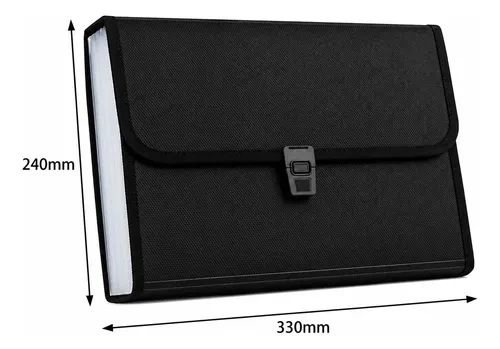 Carpeta Portafolio A4 12 Divisiones Porta Documentos Lib0393 Negro - Imagen 6