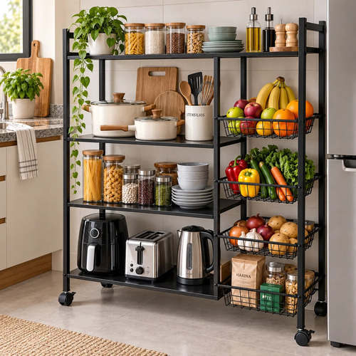 Carro organizador de cocina con ruedas 5ff - Imagen 2