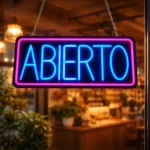 Cartel abierto luz neón para negocios 26242 - Imagen 3