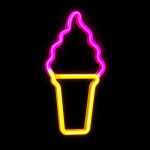 Cartel helado en cucurucho neón luz LED USB 50050 - Imagen 5