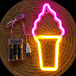 Cartel helado en cucurucho neón luz LED USB 50050 - Imagen 6