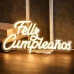 Cartel luminoso forma feliz cumpleaños USB luz led lnfe01