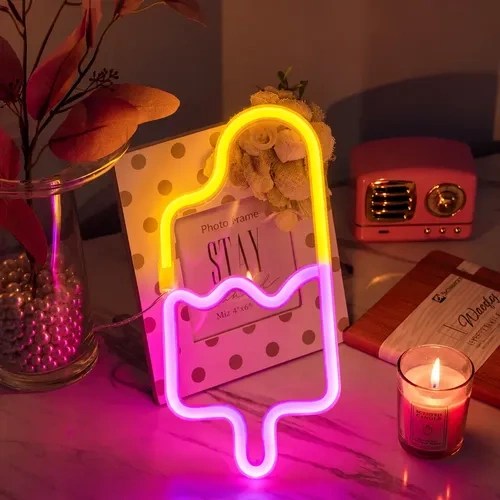 Cartel palito de helado neón LED USB