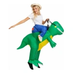 Disfraz Inflable Dinosaurio Fiesta Evento Halloween Yj01022 Verde Lima Único - Imagen 3