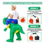 Disfraz Inflable Dinosaurio Fiesta Evento Halloween Yj01022 Verde Lima Único - Imagen 7
