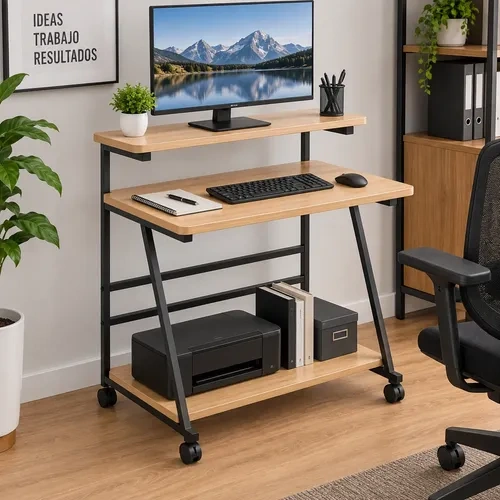 Escritorio mesa 2 niveles multifunción para PC y estudio Ea-355