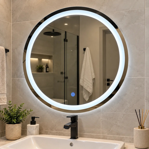 Espejo de pared LED moderno redondo apto baño 55 cm Edu1131 - Imagen 6