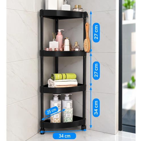 Estante Esquinero Organizador Con Ruedas De Cocina Baño P712 - Imagen 3