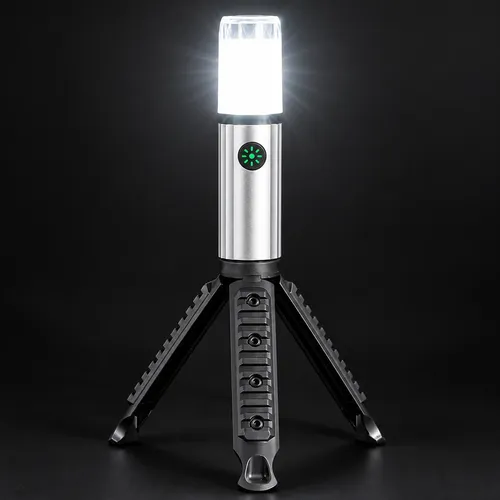 Farol luz linterna LED recargable con trípode camping D46 - Imagen 2