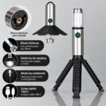Farol luz linterna LED recargable con trípode camping D46 - Imagen 7