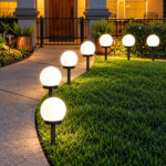 Lampara Estaca Solar Bola Esfera Led 10 Cm Decoracion Jardin - Imagen 5