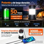 Lampara Farol Led Recargable Usb P/ Camping Con Gancho 501b - Imagen 7