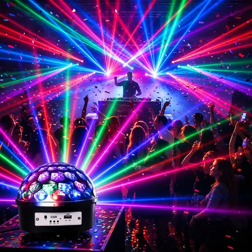 Bola luz LED RGB Jellytec light con control remoto mp3 - Imagen 5